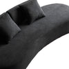 Jeff Sofa w 2 Pillows | Half-Moon Curved Design | Black Velvet 91"