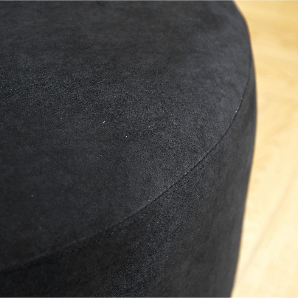 Jeff Sofa w 2 Pillows | Half-Moon Curved Design | Black Velvet 91"