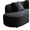 Jeff Sofa w 2 Pillows | Half-Moon Curved Design | Black Velvet 91"