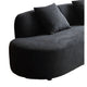 Jeff Sofa w 2 Pillows | Half-Moon Curved Design | Black Velvet 91"