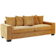 Gina Rectangular 3-Seater Sofa | 5 Toss Pillows | Ginger-Orange Corduroy 88"