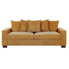 Gina Rectangular 3-Seater Sofa | 5 Toss Pillows | Ginger-Orange Corduroy 88"