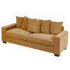 Gina Rectangular 3-Seater Sofa | 5 Toss Pillows | Ginger-Orange Corduroy 88"