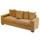 Gina Rectangular 3-Seater Sofa | 5 Toss Pillows | Ginger-Orange Corduroy 88"