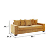Gina Rectangular 3-Seater Sofa | 5 Toss Pillows | Ginger-Orange Corduroy 88"