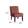 Revvy Accent Chair Set of 2 | Black Wood | Rose Channel-Tufted Velvet
