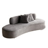 Jeff Sofa w 2 Pillows | Half-Moon Curved Design | Gray Velvet 91"