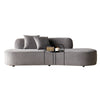 Jeff Sofa w 2 Pillows | Half-Moon Curved Design | Gray Velvet 91"