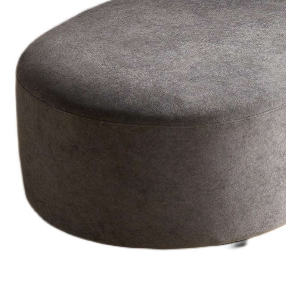 Jeff Sofa w 2 Pillows | Half-Moon Curved Design | Gray Velvet 91"