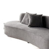 Jeff Sofa w 2 Pillows | Half-Moon Curved Design | Gray Velvet 91"