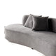 Jeff Sofa w 2 Pillows | Half-Moon Curved Design | Gray Velvet 91"