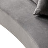 Jeff Sofa w 2 Pillows | Half-Moon Curved Design | Gray Velvet 91"