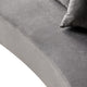 Jeff Sofa w 2 Pillows | Half-Moon Curved Design | Gray Velvet 91"