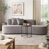 Jeff Sofa w 2 Pillows | Half-Moon Curved Design | Gray Velvet 91"