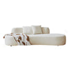 Jeff Sofa w 2 Pillows | Half-Moon Curved Design | Ivory Velvet 91"