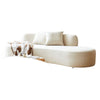 Jeff Sofa w 2 Pillows | Half-Moon Curved Design | Ivory Velvet 91"