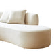 Jeff Sofa w 2 Pillows | Half-Moon Curved Design | Ivory Velvet 91"