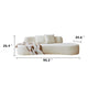 Jeff Sofa w 2 Pillows | Half-Moon Curved Design | Ivory Velvet 91"