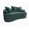 Anvy Loveseat Sofa with 3 Accent Pillows | Curved Frame | Green Corduroy 65"