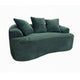 Anvy Loveseat Sofa with 3 Accent Pillows | Curved Frame | Green Corduroy 65"