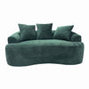 Anvy Loveseat Sofa with 3 Accent Pillows | Curved Frame | Green Corduroy 65"
