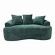 Anvy Loveseat Sofa with 3 Accent Pillows | Curved Frame | Green Corduroy 65"