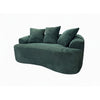 Anvy Loveseat Sofa with 3 Accent Pillows | Curved Frame | Green Corduroy 65"