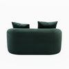 Anvy Loveseat Sofa with 3 Accent Pillows | Curved Frame | Green Corduroy 65"