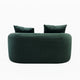Anvy Loveseat Sofa with 3 Accent Pillows | Curved Frame | Green Corduroy 65"