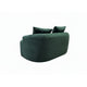 Anvy Loveseat Sofa with 3 Accent Pillows | Curved Frame | Green Corduroy 65"