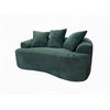 Anvy Loveseat Sofa with 3 Accent Pillows | Curved Frame | Green Corduroy 65"