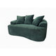 Anvy Loveseat Sofa with 3 Accent Pillows | Curved Frame | Green Corduroy 65"