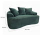 Anvy Loveseat Sofa with 3 Accent Pillows | Curved Frame | Green Corduroy 65"