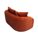 Anvy Loveseat Sofa | 3 Accent Pillows | Curve Frame | Orange-Red Corduroy 65"