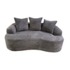 Anvy Loveseat Sofa with 3 Accent Pillows | Curved Frame | Gray Corduroy 65"