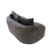 Anvy Loveseat Sofa with 3 Accent Pillows | Curved Frame | Gray Corduroy 65"