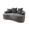 Anvy Loveseat Sofa with 3 Accent Pillows | Curved Frame | Gray Corduroy 65"