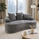 Anvy Loveseat Sofa with 3 Accent Pillows | Curved Frame | Gray Corduroy 65"