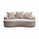 Anvy Loveseat Sofa with 3 Accent Pillows | Curved Frame | Beige Corduroy 65"