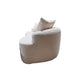 Anvy Loveseat Sofa with 3 Accent Pillows | Curved Frame | Beige Corduroy 65"