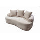 Anvy Loveseat Sofa with 3 Accent Pillows | Curved Frame | Beige Corduroy 65"