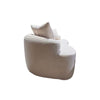 Anvy Loveseat Sofa with 3 Accent Pillows | Curved Frame | Beige Corduroy 65"