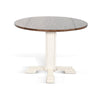 3pc Dining Set | Round Drop Leaf Top | Buckskin Brown Wood Seat | White