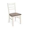 3pc Dining Set | Round Drop Leaf Top | Buckskin Brown Wood Seat | White