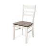 3pc Dining Set | Round Drop Leaf Top | Buckskin Brown Wood Seat | White