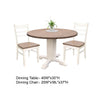 3pc Dining Set | Round Drop Leaf Top | Buckskin Brown Wood Seat | White