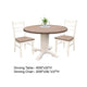 3pc Dining Set | Round Drop Leaf Top | Buckskin Brown Wood Seat | White