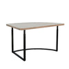 Giby Corner Table | Height Adjustable | Triangular Wheat Brown Wood | Black Metal