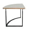 Giby Corner Table | Height Adjustable | Triangular Wheat Brown Wood | Black Metal