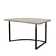 Giby Corner Table | Height Adjustable | Triangular Wheat Brown Wood | Black Metal